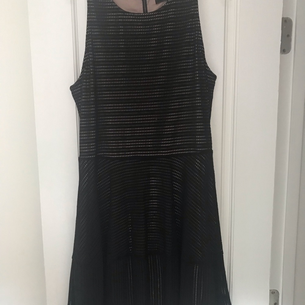 BCBG black eyelet dress